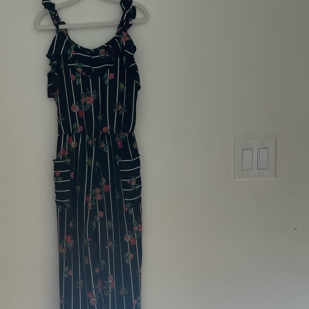 Truly Me Girls Black floral Jumpsuit